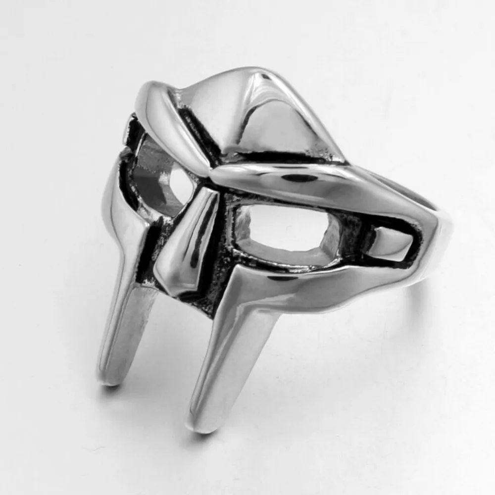 Goth Hip Hop MF DOOM Mask Rings For Men Gladiator Punk Style Egyptian Pharaoh Male Ring Classic Retro Jewelry Party Accessories - Image 4