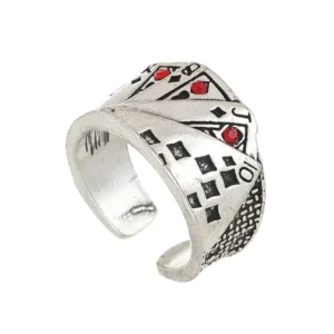 Vintage Metal Opening Rings for Women Men Hip Hop Adjustable Playing Card Finger Lucky Poker Ring Fashion Party Jewelry Gifts