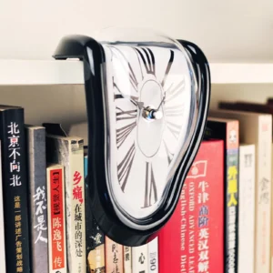 Melting Clock Surrealism Melting Clock Creative Table Twisting Clock Roman Number Vintage Melting Table Clock for Home Office