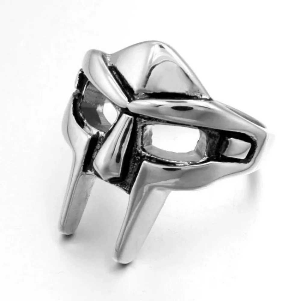 Goth Hip Hop MF DOOM Mask Rings For Men Gladiator Punk Style Egyptian Pharaoh Male Ring Classic Retro Jewelry Party Accessories - Image 2