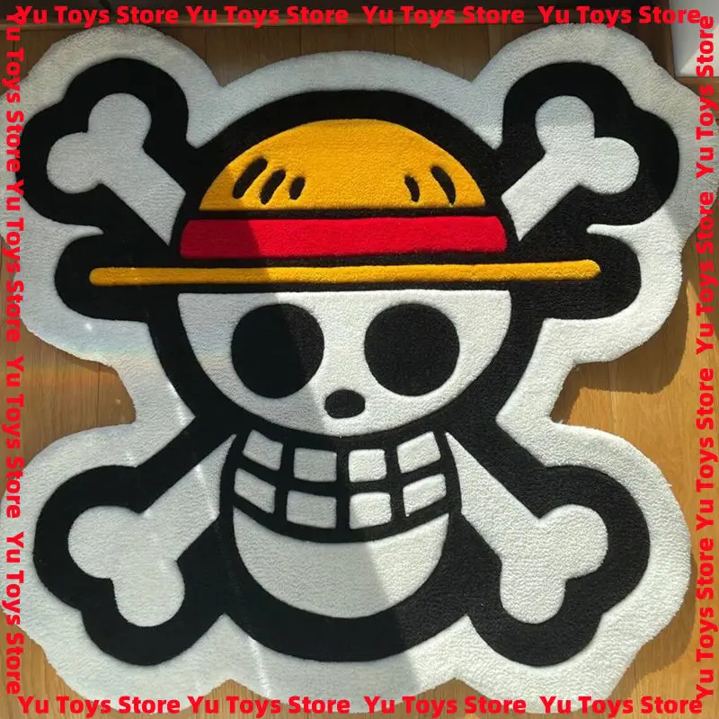 In Stock One Piece Luffy Straw Hat Group Flag Carpet Short Velvet Thick Bedroom, Living Room, Door Mat, Bedside Blanket - Image 2