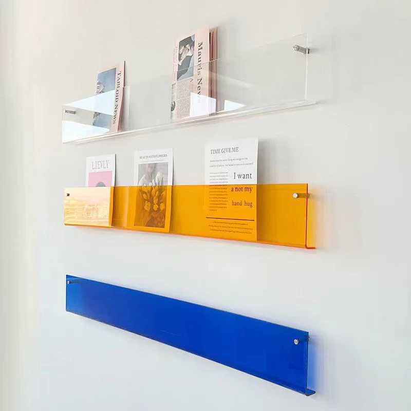 New 1PC Magazine Storage Rack Children's Picture Book Newspapers Records Wall Mounted Shelf Transparent Acrylic Wall Decoration - Image 3