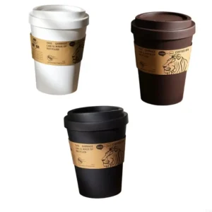 Creative Coffee Cup Themed Waste Container With Top Strong Plastic For Kitchen Office Bedroom Bathroom P9YB