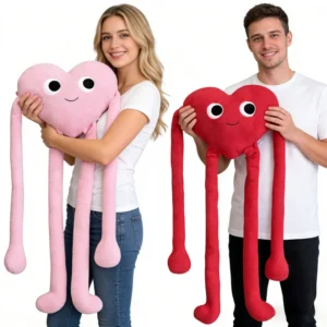 90cm Long Legs Love Heart Shape Pillow Cute Stuffed Red Pink Heart Pillow Soft Plush Toys Lover Friends Festival Creative Gift