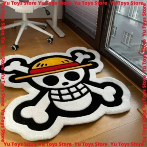 In Stock One Piece Luffy Straw Hat Group Flag Carpet Short Velvet Thick Bedroom, Living Room, Door Mat, Bedside Blanket