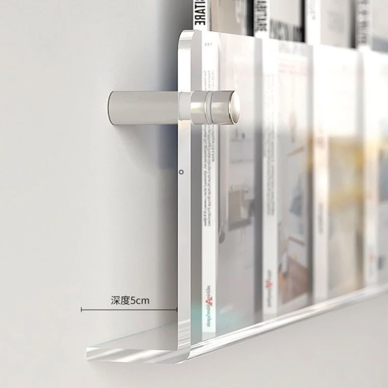New 1PC Magazine Storage Rack Children's Picture Book Newspapers Records Wall Mounted Shelf Transparent Acrylic Wall Decoration - Image 5