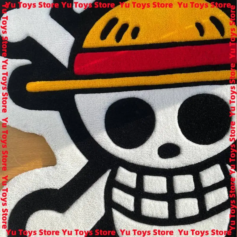 In Stock One Piece Luffy Straw Hat Group Flag Carpet Short Velvet Thick Bedroom, Living Room, Door Mat, Bedside Blanket - Image 3