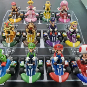 Nice Super Marios Pull Back Car Yoshi Donkey Kong Bowser Luigi Toad Princess Peach Action Figure Toys Anime Game Doll Gifts