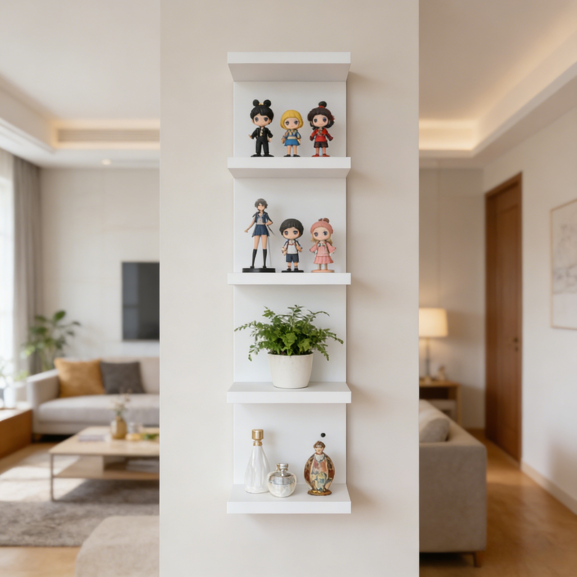 Wall storage racks, support panels, suspended straight-line walls, TV background walls, display racks, decorative shelves - Image 3