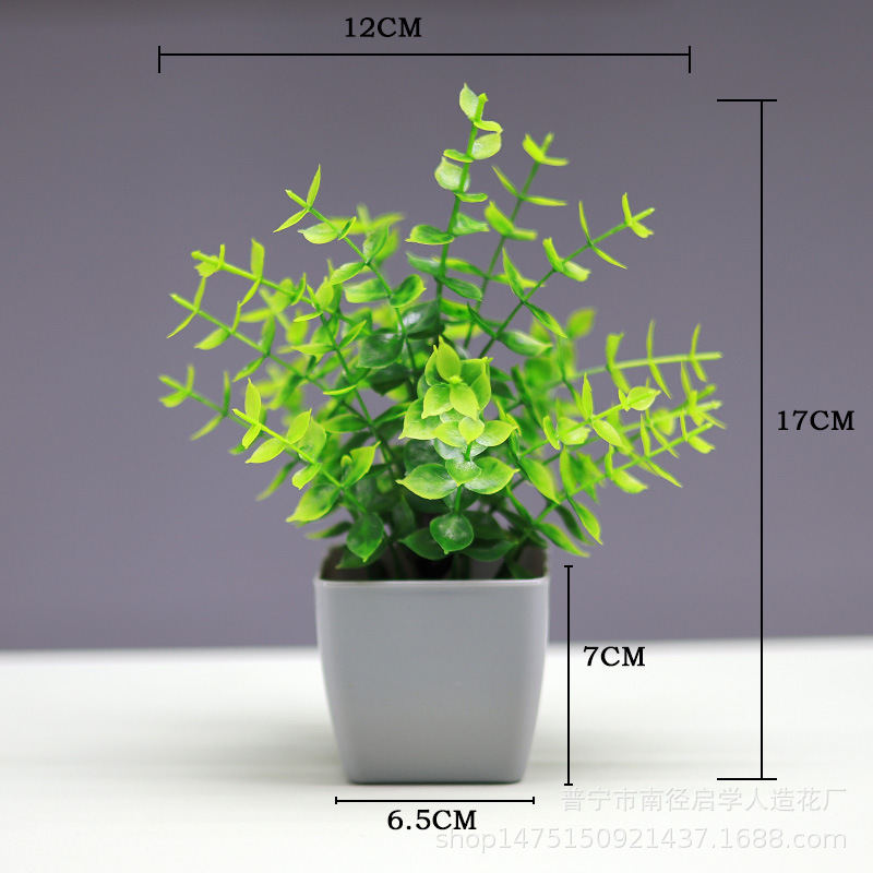 Artificial green potted ornaments, plant combinations, indoor desktop ornaments, imitation eucalyptus artificial flower plant bonsai - Image 3