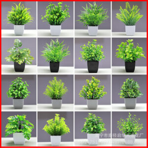 Artificial green potted ornaments, plant combinations, indoor desktop ornaments, imitation eucalyptus artificial flower plant bonsai