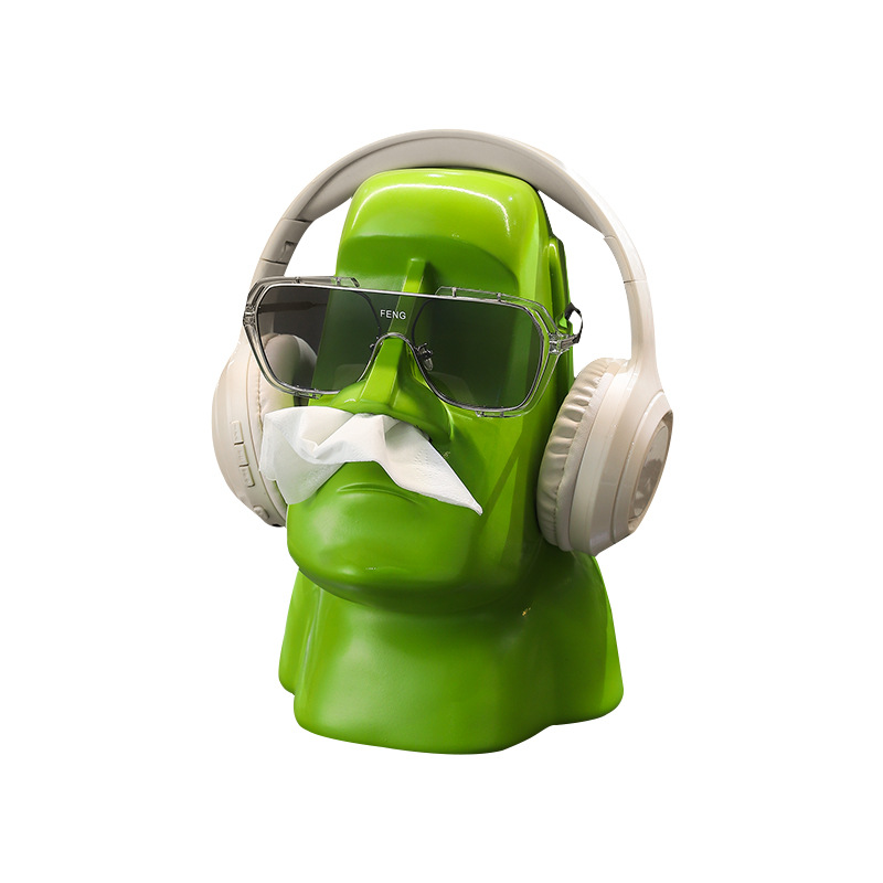 Moai statue stone tissue drawer tissue tube about napkin storage mouth tissue box decoration - Image 5