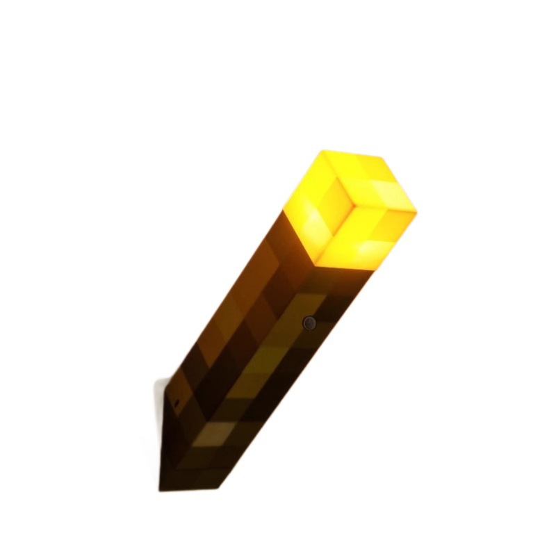 minecraft torch lamp, wall lamp, night light, bedside atmosphere light, boy birthday gift, night dormitory lamp, toy