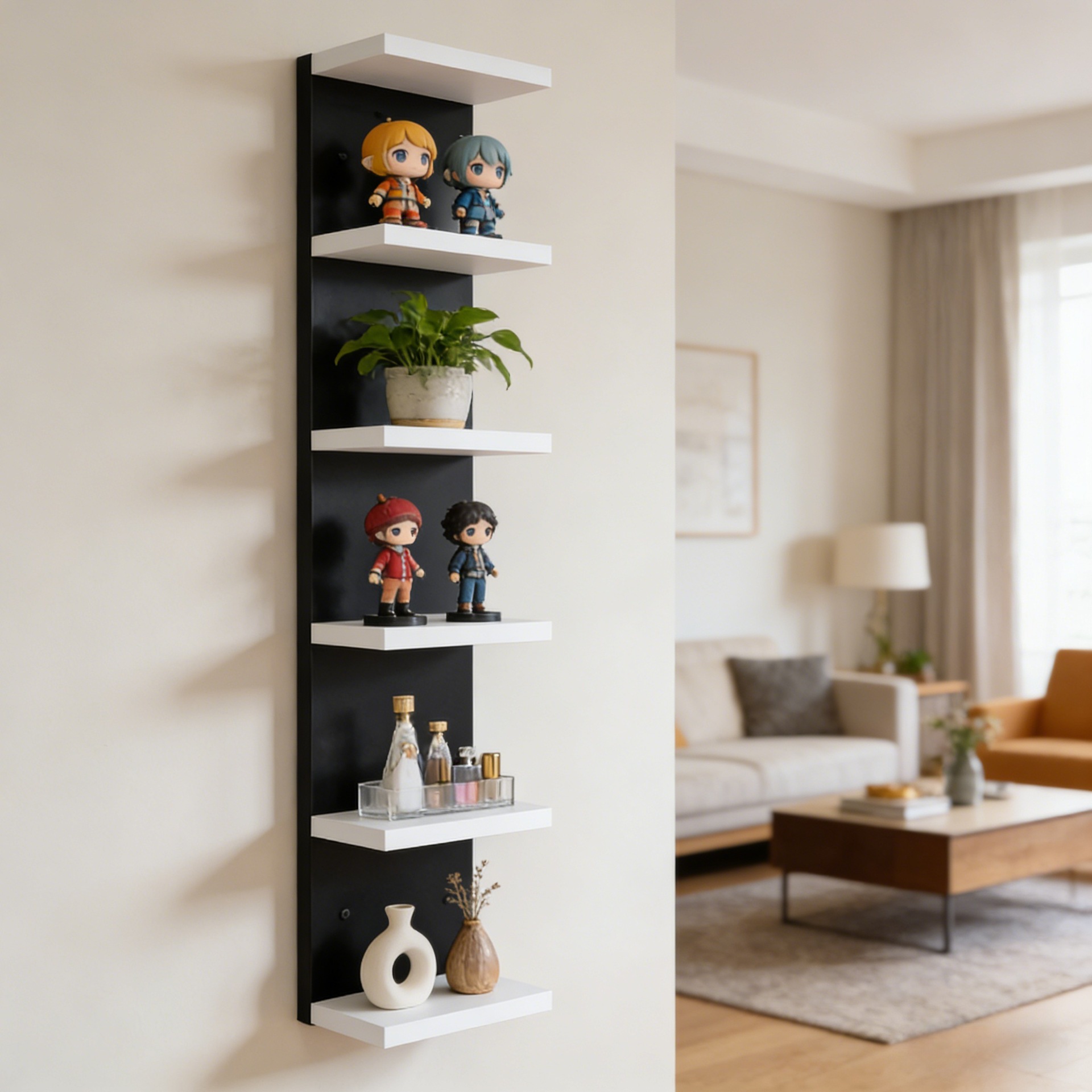 Wall storage racks, support panels, suspended straight-line walls, TV background walls, display racks, decorative shelves - Image 4