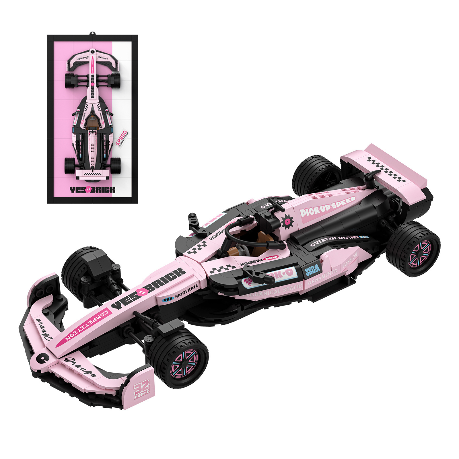 F1 building block model car bricks are also small particles assembled toy ornaments 2228-2232 racing wall decoration dropship - Image 5