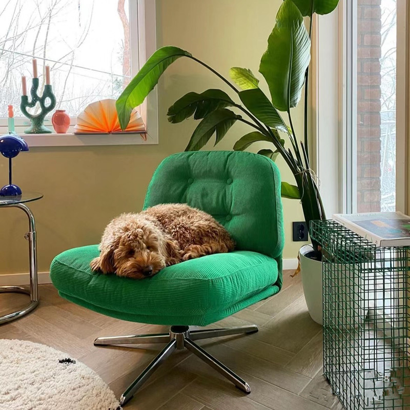 Factory direct shipment, rotatable internet-famous single sofa chair, small apartment lazy sofa chair, vintage style chair, backrest chair - Image 2