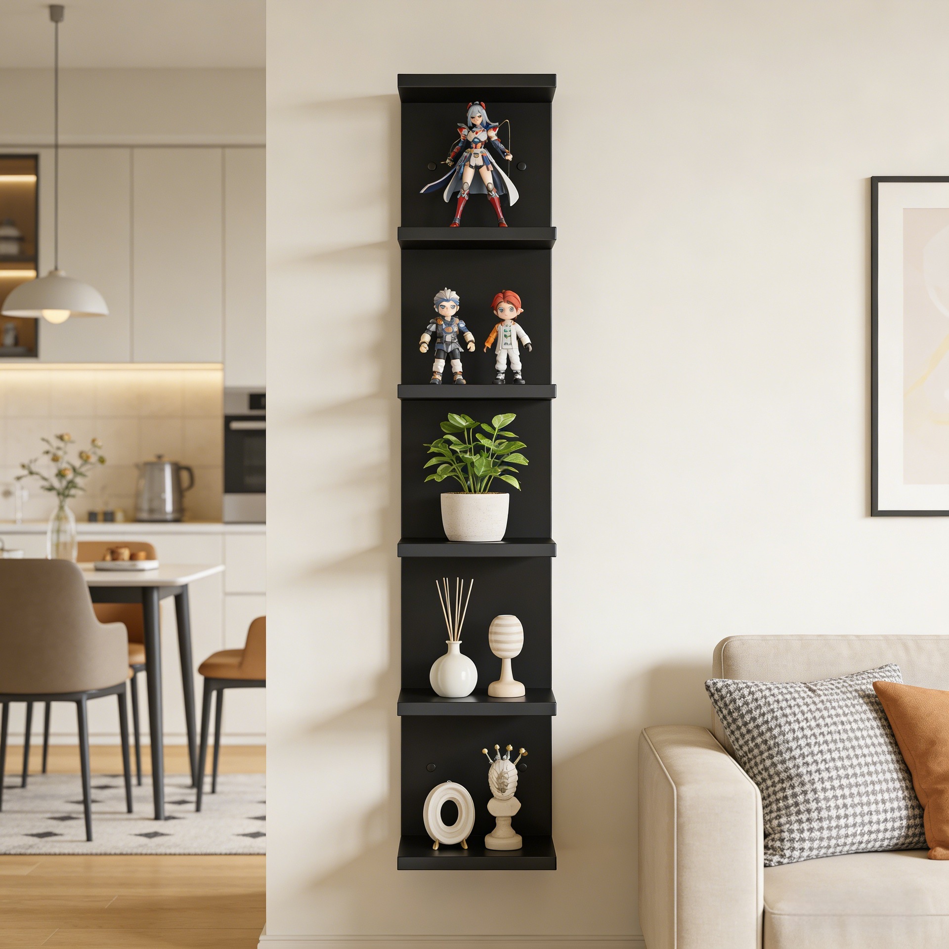 Wall storage racks, support panels, suspended straight-line walls, TV background walls, display racks, decorative shelves - Image 2