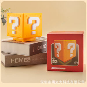 Mario question mark light, square sound, LED light, USB charging night light, bedroom competition room, ambient light, rechargeable