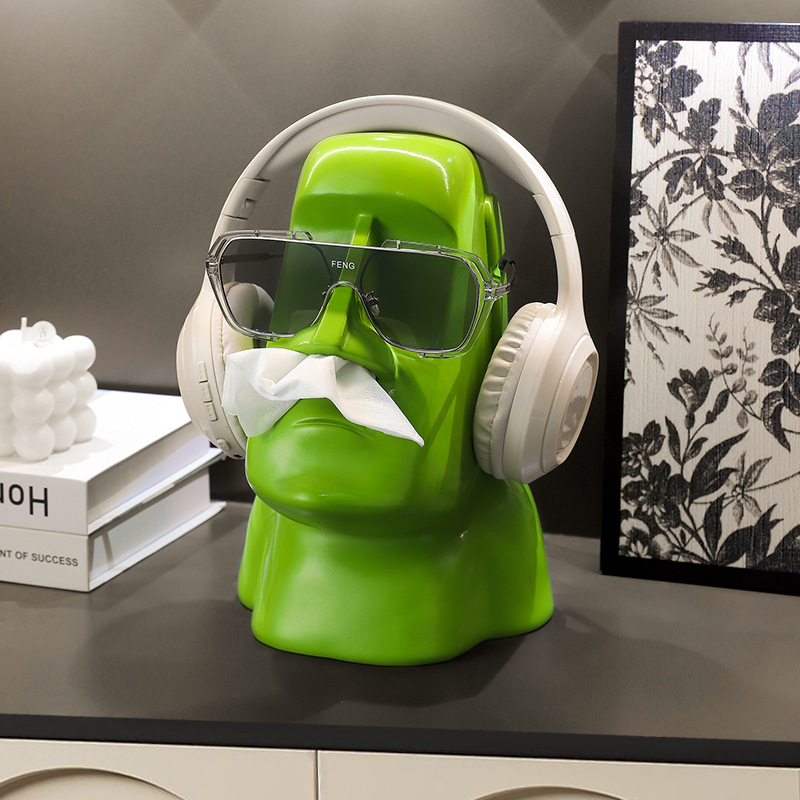 Moai statue stone tissue drawer tissue tube about napkin storage mouth tissue box decoration - Image 4