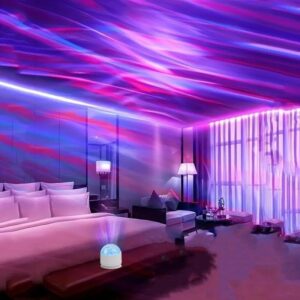 Internet celebrity water ripple ambient light, dynamic rotation, romantic girl's table light, shadow, northern light, night light, illusion projection