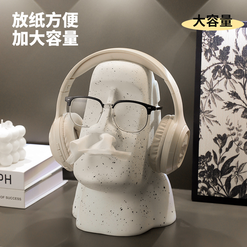 Moai statue stone tissue drawer tissue tube about napkin storage mouth tissue box decoration - Image 2
