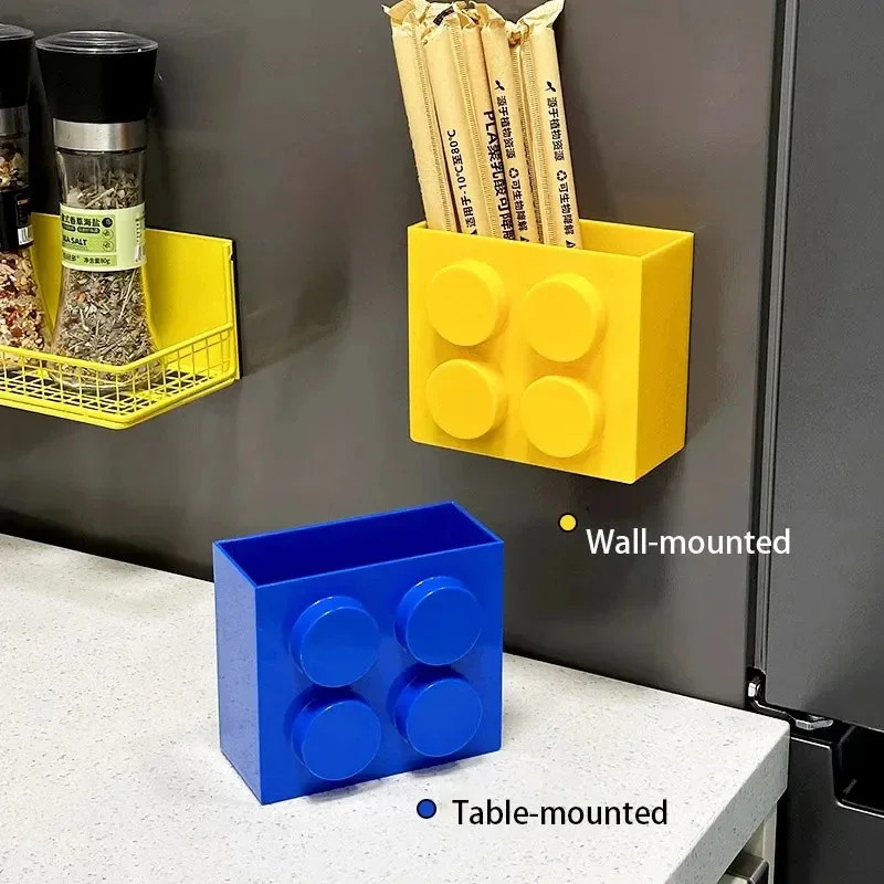 Magnetic Refrigerator Storage Box Tableware Container Creative Block-shaped Kitchen Organizer Holiday Themed Decor Tools - Image 5