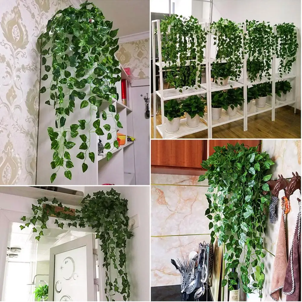 2M Leaf Vine Artificial Hanging Plants Liana Silk Fake Ivy Leaves for Wall Green Garland Decoration Home Decoration Party V G8H0 - Image 3