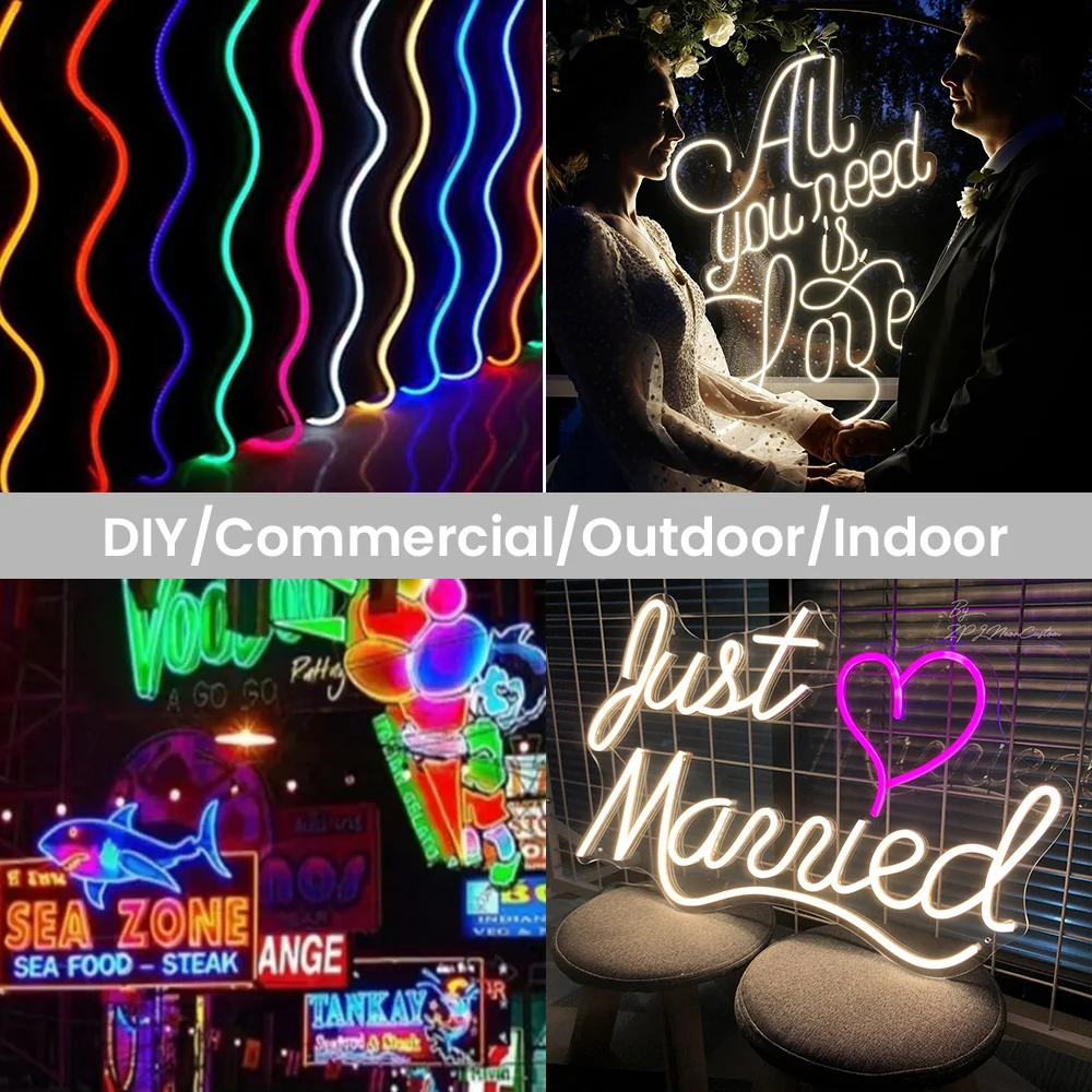 DC 12V 24V LED Neon Strip Light Neon Sign Waterproof Silicone Rope Lights Flexible Lamp Home Decoration with 2pin Wire 9 Colors - Image 6