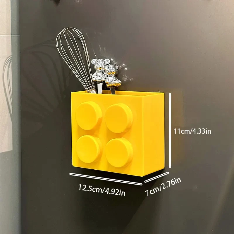 Magnetic Refrigerator Storage Box Tableware Container Creative Block-shaped Kitchen Organizer Holiday Themed Decor Tools - Image 6