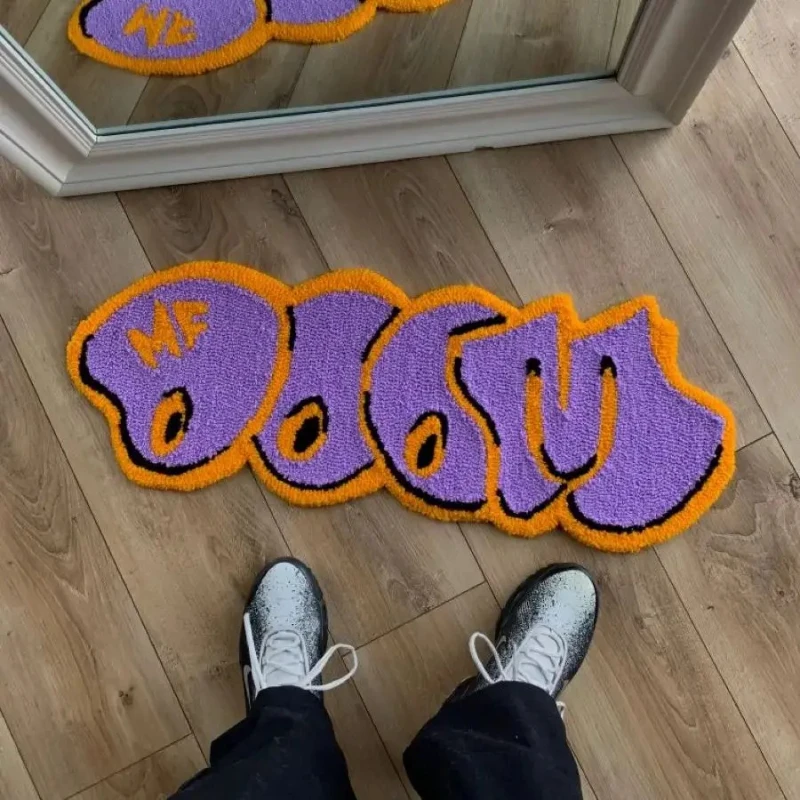 Creative English Rugs for Bedroom Thick Plush MF DOOM Floor Mat Fashion Irregular Living Room Decoration Carpet Fluffy Soft Rug - Image 2
