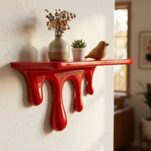 3D Printed Drip Floating Shelf Plastic Wall-Mounted Wall Storage Rack Stable Irregular Shape Decorative Wall Bracket Living Room